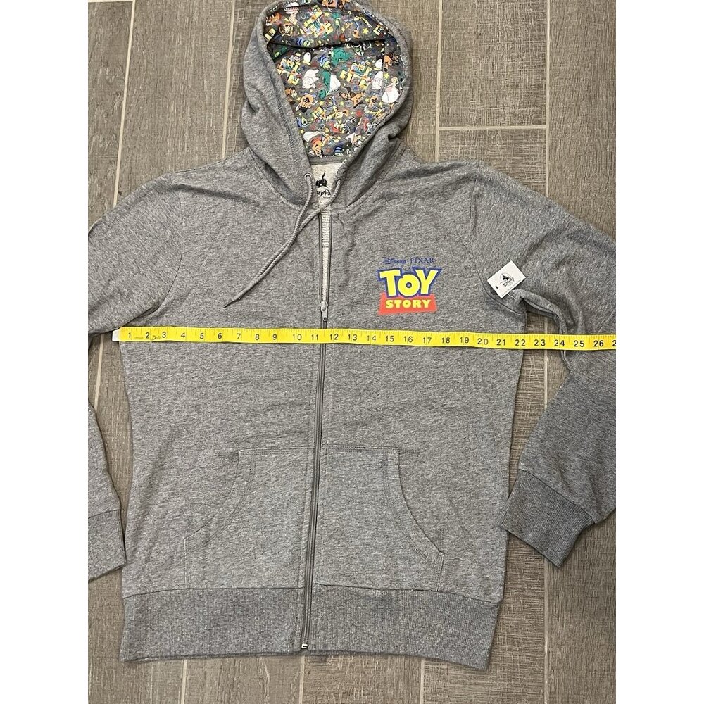 Disney Toy Story Hoodie Women’s Size Large Gray 100% Cotton Zip Pockets Pixar - Picture 4 of 13